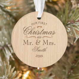 Erste Weihnachtszeit Personalisiert Rustikal Ornament