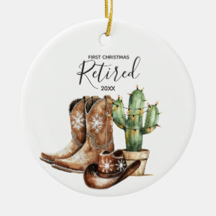 Erste Weihnachtszeit Remüde Cowboy Cactus Keepake Keramik Ornament