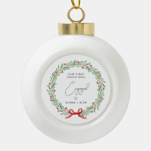 Erste Weihnachtszeit Verlobte Personalisierte Weih Keramik Kugel-Ornament