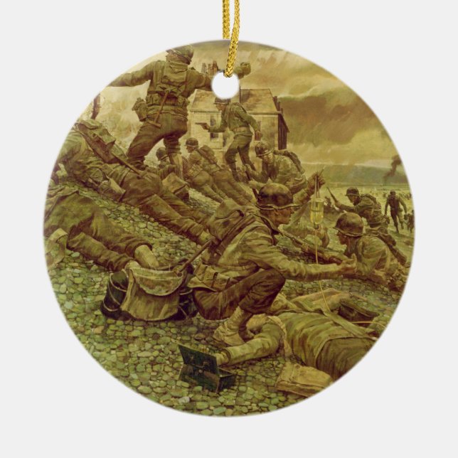 Erste Welle bei Omaha von Ken Riley Keramikornament (Vorne)