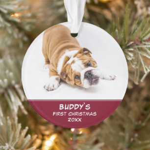 Erste Welpe Weihnachten Red Pet Foto Ornament
