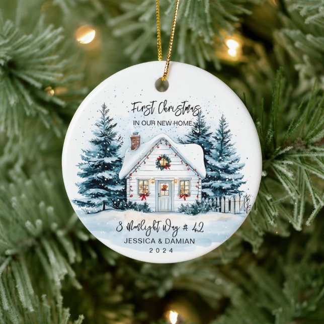 ERSTE WICHTIGSTE IN UNSERER NEUEN ZUHAUSE KERAMIK ORNAMENT (Baum)