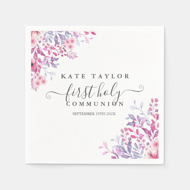 Erste Wildblumen der Kommunion Serviette (Vorderseite)