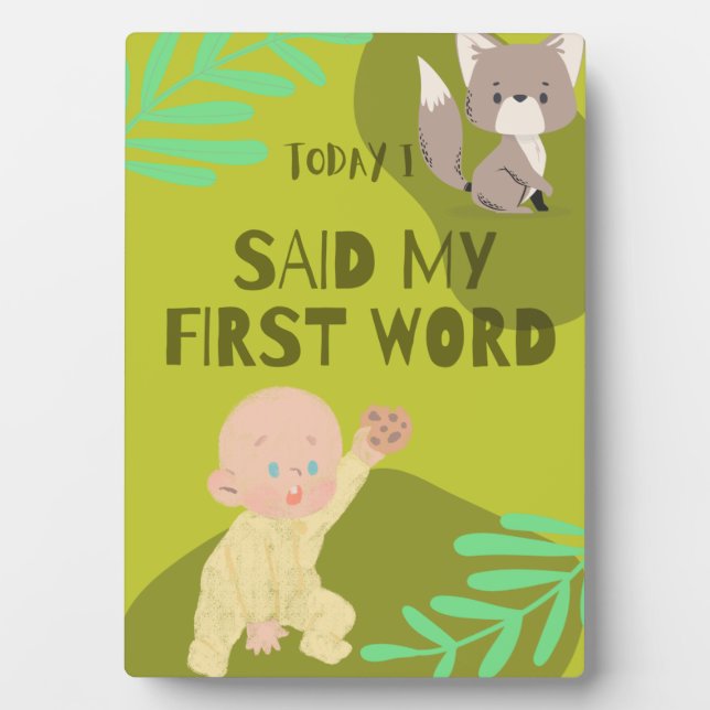 Erste Worte des Babys  Fotoplatte (Vorderseite)