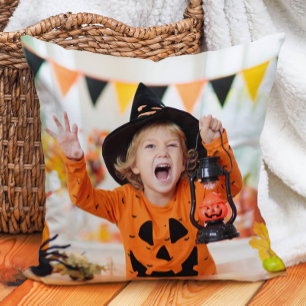 Erstelle Dein eigenes 2-Foto-Halloween-Kind-Enkelk Kissen