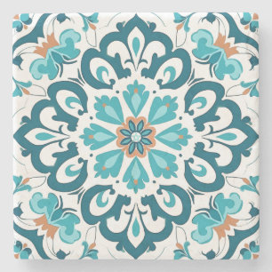 Erstelle Dein eigenes Aqua-Gold-Faux-Talavera Steinuntersetzer