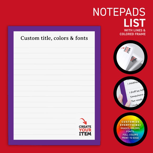 ERSTELLE-DEIN-EIGENES Benutzerdefinierter Upload d Notizblock (Create your own products! Upload your images, add or change the text and edit your design as you wan)