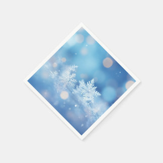 Erstelle Dein Eigenes Blaues Bokeh-Schneeflocken-E Serviette