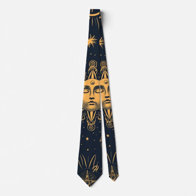 Erstelle Dein eigenes Blaues Gold Celestial Mond & Krawatte (Vorderseite)