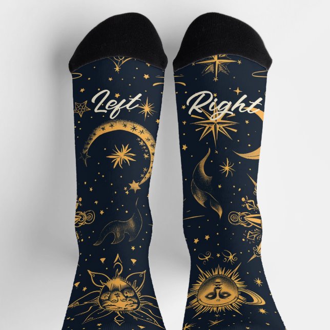 Erstelle Dein eigenes Blaues Gold Himmelsmond & St Socken (Oben)