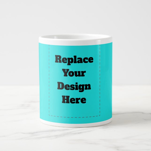Erstelle dein eigenes Cyan Jumbo-Tasse (Vorderseite)