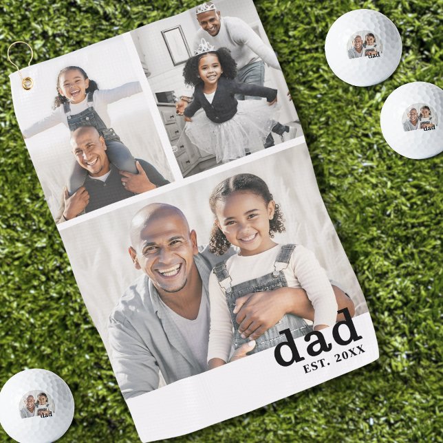 Erstelle Dein eigenes Dad-Foto Golfhandtuch (Dad Photo Collage Father Golf Towel)