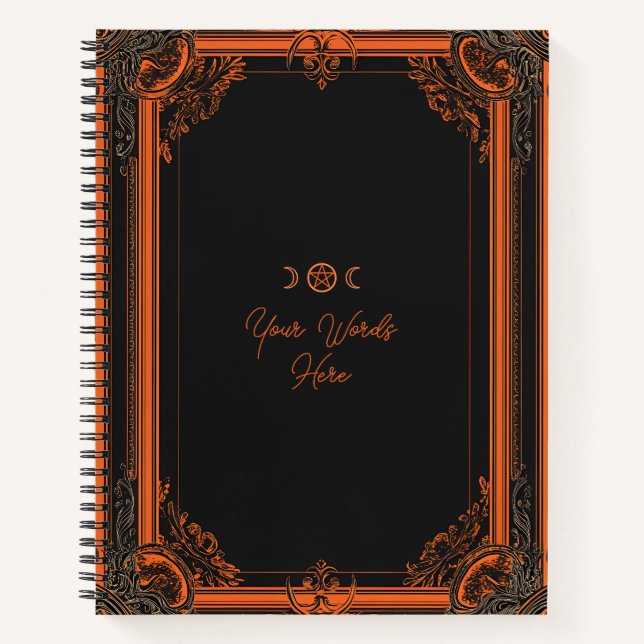 Erstelle Dein eigenes Dunkelgrün Hellorange Notizbuch (Vorderseite)