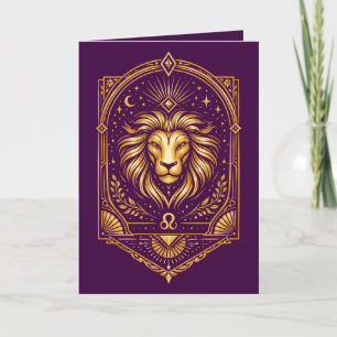 Erstelle Dein eigenes elegantes Gold Art Deco Leo Feiertagskarte