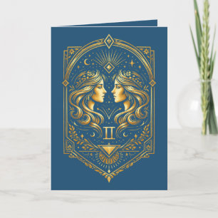 Erstelle Dein eigenes elegantes Gold Art Deco Zwil Feiertagskarte