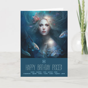 Erstelle Dein eigenes Fische-Sonnenzeichen-Zodiaku Feiertagskarte