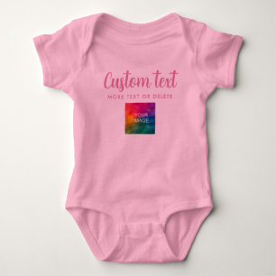 Erstelle Dein eigenes Foto-Text-Einteiler Rosa Mäd Baby Strampler