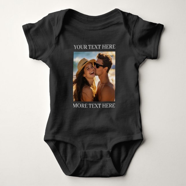 Erstelle Dein eigenes Foto und Text Baby Strampler (Vorderseite)