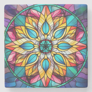 Erstelle Dein eigenes Glasmalerei-Mandala-Blume Steinuntersetzer