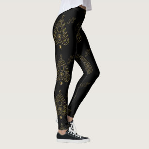 Erstelle Dein eigenes Gold Ouija Planchette Schwar Leggings