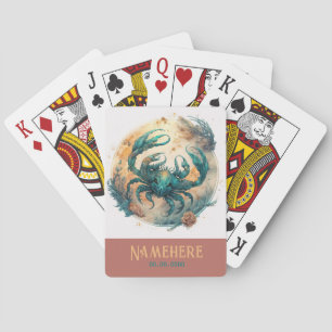 Erstelle Dein eigenes Gold & Teal Mystical Krebs Z Spielkarten