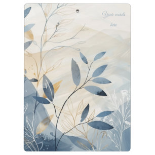 Erstelle Dein eigenes Goldenes Blaues Florales Min Klemmbrett