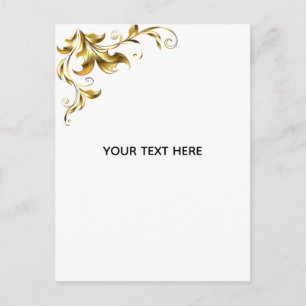 Erstelle Dein eigenes Goldenes Weißes Elegantes Postkarte