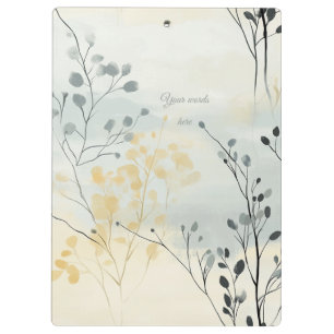 Erstelle Dein eigenes Grau Blau Gelb Florales Mini Klemmbrett