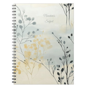 Erstelle Dein eigenes Grau Blau Gelb Florales Mini Notizblock