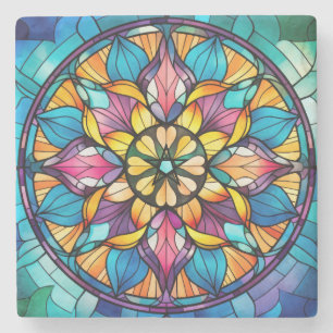 Erstelle Dein eigenes Kaleidoskop-Buntglas-Mandala Steinuntersetzer