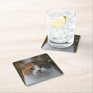 Erstelle Dein eigenes Katzenfoto nach Maß Rechteckiger Pappuntersetzer