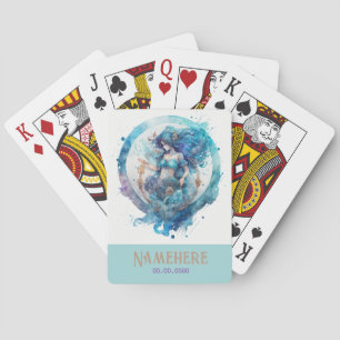 Erstelle Dein Eigenes Lila & Blau Aquarius-Sternze Spielkarten