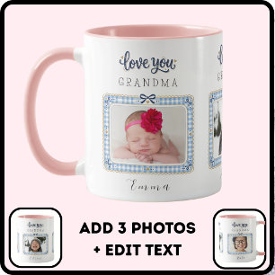 Erstelle Dein eigenes Love You Oma 3 Foto Cute Tasse