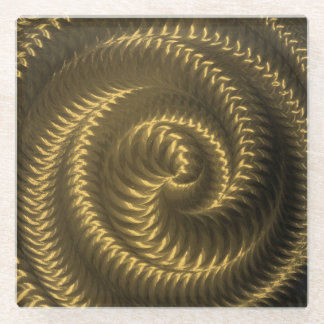 Erstelle Dein Eigenes - Metallische Spirale - Gold Glasuntersetzer