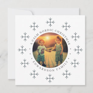 Erstelle dein eigenes nordisches Familienfoto Weih Feiertagskarte