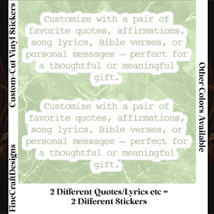 Erstelle Dein eigenes Paar Custom Quote Verse Grn Aufkleber