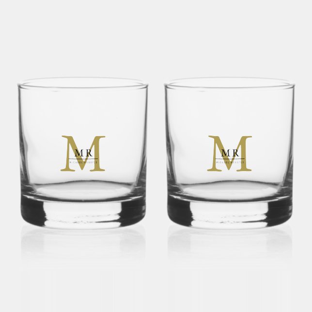 Erstelle Dein eigenes personalisiertes Monogramm,  Whiskyglas (Vorderseite)