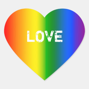 Erstelle Dein eigenes Regenbogen-Ombre-Konversatio Herz-Aufkleber