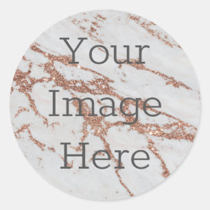 Erstelle Dein eigenes Roségold Glitter-Sparkle-Mar Runder Aufkleber