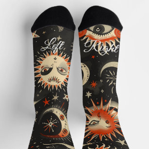 Erstelle dein eigenes schwarzes orangefarbenes Him Socken