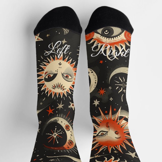 Erstelle dein eigenes schwarzes orangefarbenes Him Socken (Oben)