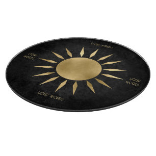 Erstelle Dein eigenes schwarzes und goldenes Sonne Schneidebrett
