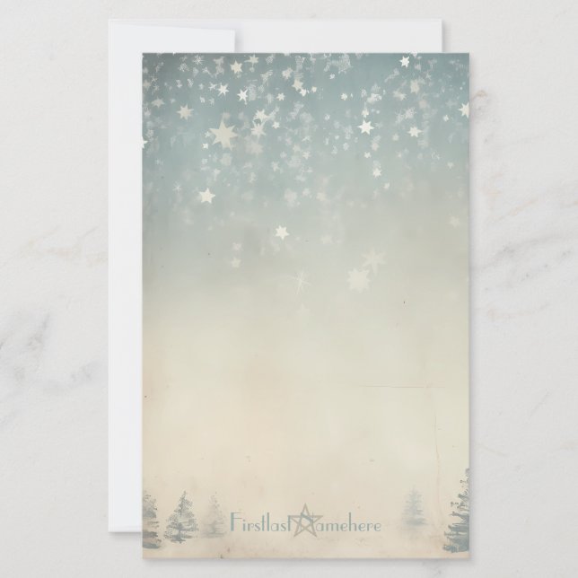 Erstelle Dein eigenes silbernes himmlisches Winter Briefpapier (Vorderseite)