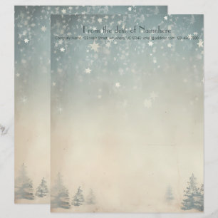 Erstelle Dein eigenes silbriges himmlisches Winter Briefbogen