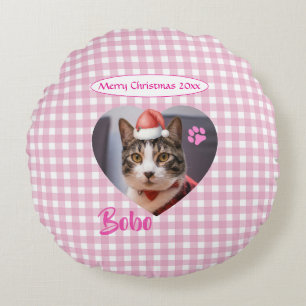 Erstelle Dein eigenes süßes Katzen-2-Foto-Script W Rundes Kissen