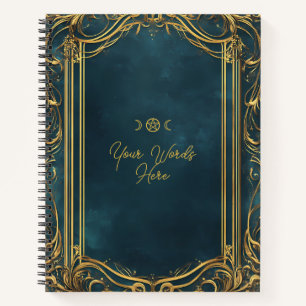 Erstelle dein eigenes verziertes Türkis und Gold Notizbuch