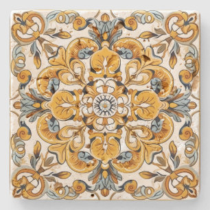 Erstelle Dein eigenes vintage goldenes Kadettblau- Steinuntersetzer