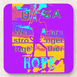 Erstelle dein USA Wir hoffen, zusammen sind wir s Getränkeuntersetzer