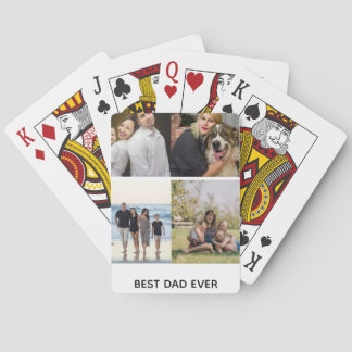 Erstelle Deine eigene 4-Foto-Collage Bester Vater  Spielkarten