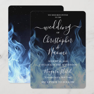 Erstelle deine eigene Blaue Feuer Hochzeit Einladung